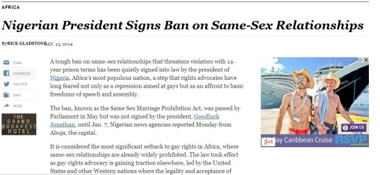 Nigeria Bans Same-Sex Marriage